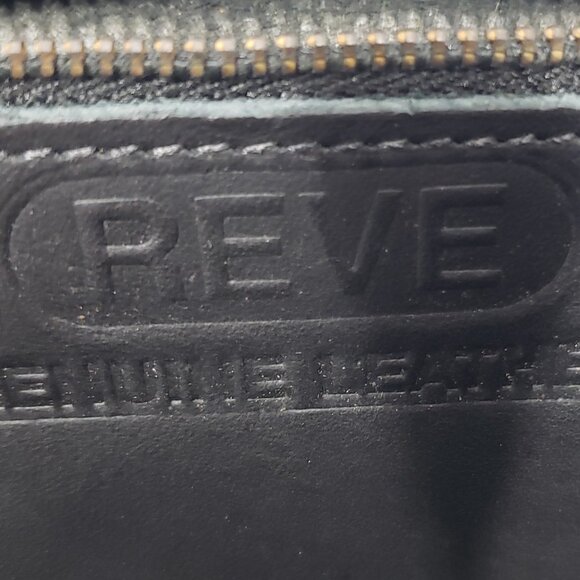 REVE  Black Leather Attache Laptop Messenger Bag - Picture 2 of 10